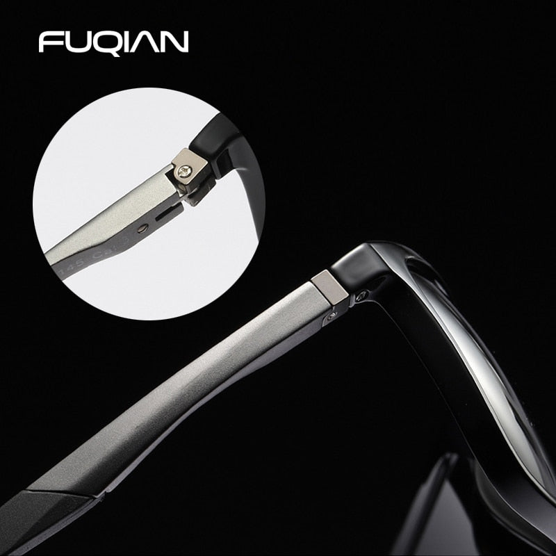 FUQIAN Brand Designer TR90 Square Polarized Men Sunglasses Ultra Light Sun Glasses Male Vintage Driving Eyewear