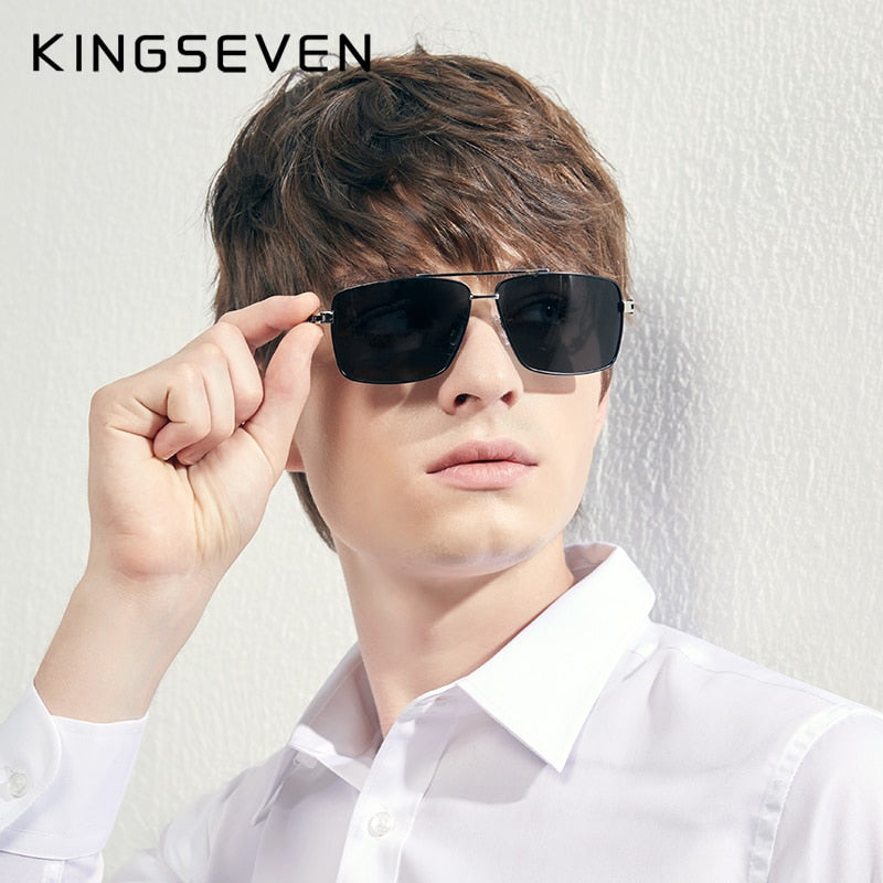 KINGSEVEN 2020 Neue Herrenbrille Struktur Design Tempel Sonnenbrille Marke Polarisierte Damen Edelstahl Material Gafas De Sol