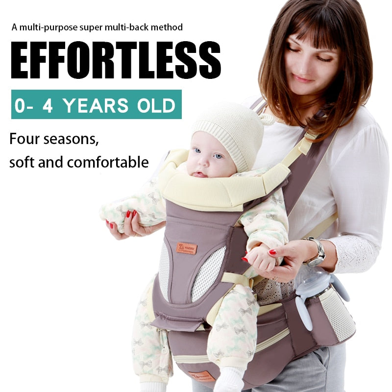 Portabebés ergonómico de 0 a 48M, portabebés con asiento delantero, canguro ergonómico, portabebés para viajes de bebé