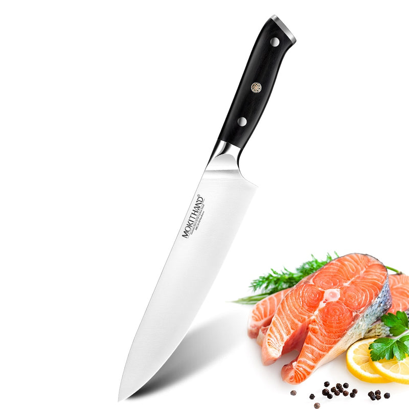 Japanische Küchenmesser 8-Zoll-Kochmesser-Set Deutschland 1.4116 Kohlenstoffstahl Santoku Angeln scharfes Kochmesser handgefertigt