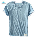 Men Summer Fashion Brand Japan Style Bamboo Cotton Solid Color Short Sleeve T-shirt Male Casual Simple Thin White Tee Tshirts
