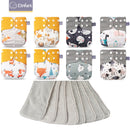Elinfant New Matching waterproof baby pcoket diapers 8 pcs gray mesh cloth diapers and 8pcs microfiber inserts
