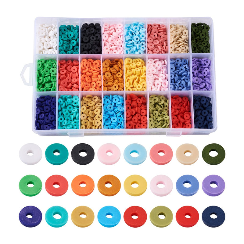 4800 ~ 5280 unids/caja 6mm cuentas redondas planas de arcilla polimérica Chip disco espaciador suelto cuentas Heishi hechas a mano para hacer joyería DIY pulsera