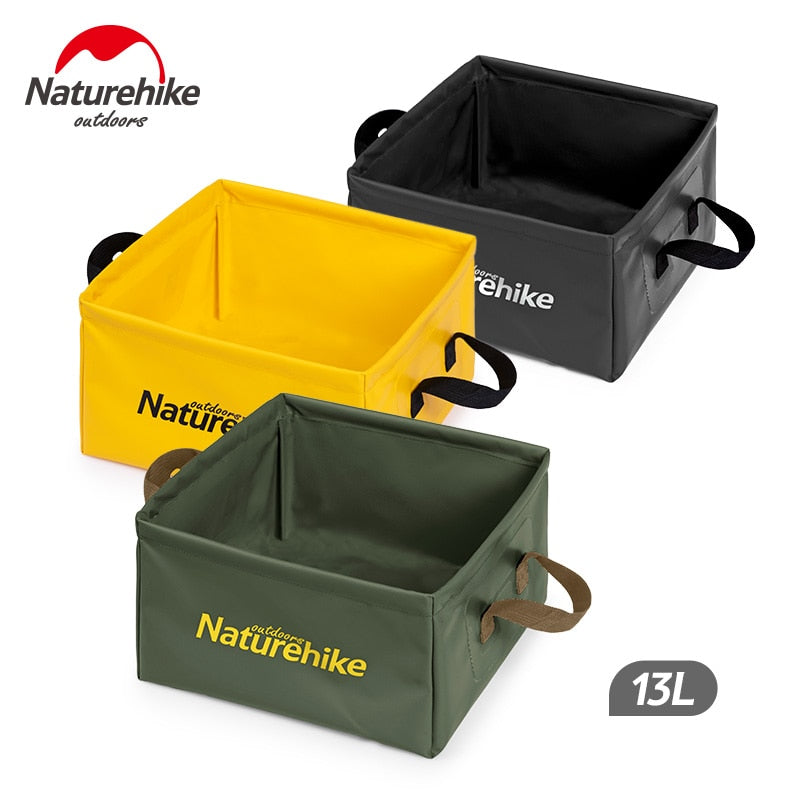 Naturehike 13L Outdoor Folding Waterproof Washbasin Foldable Square Sink Ultralight Water Bucket Washbowl Footbath Camping