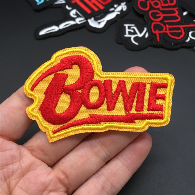 25PCS/Lot Rock Band Patches for Clothing Embroidery Stripes Iron on Patches Music Badges Diy Clothes Stickers Sewing Vest Jacket