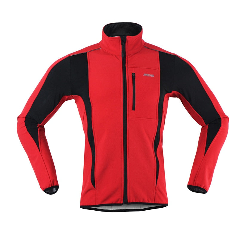 Arsuxeo Reflektierende Winter Herren Fahrradjacke Windjacke Wasserdicht Thermo Fleece Mantel MTB Outdoor Sport Fahrradjacke Kleidung