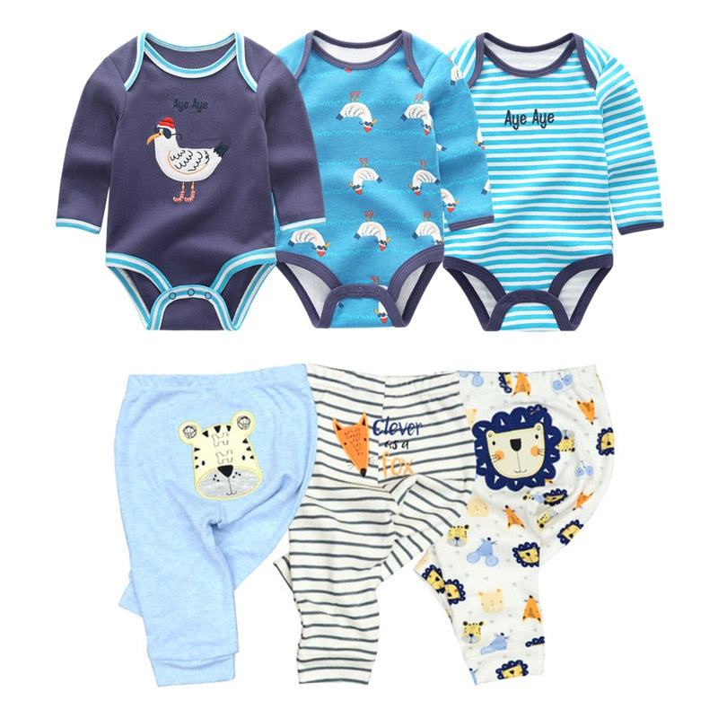 2022 Cotton Baby Girl Clothes Bodysuits+Pants Baby Sets Newborn Clothing Sets Autumn Winter Baby Boy Clothes Roupa de bebe