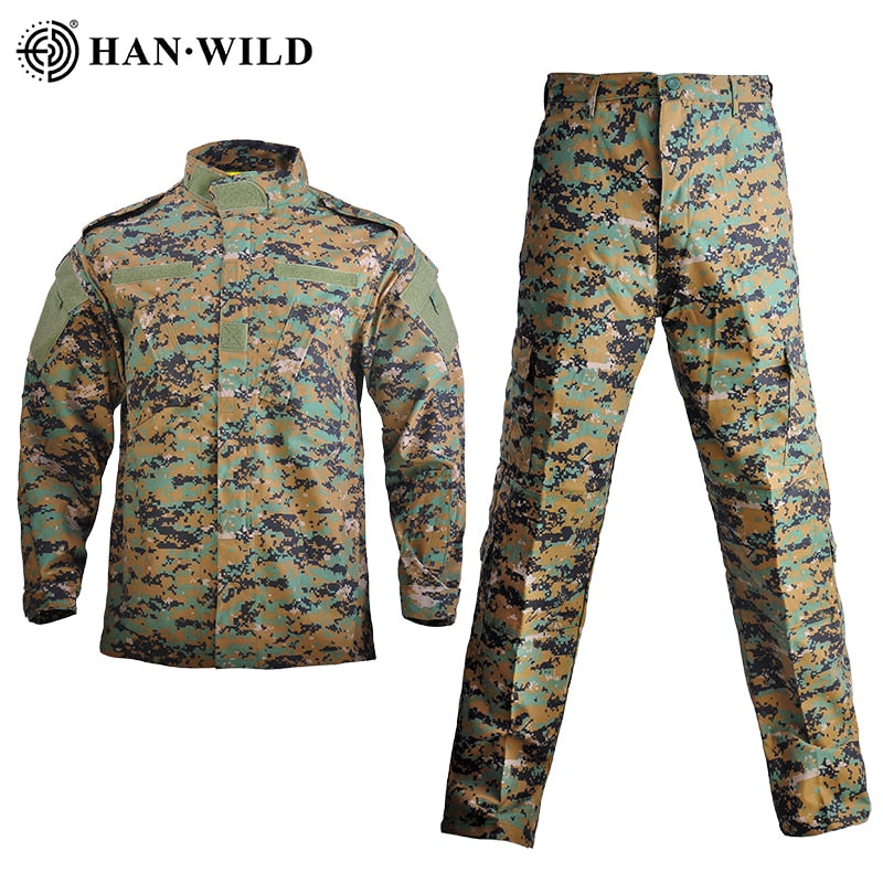 Hombres Militar Uniforme Airsoft Camuflaje Traje Táctico Camping Ejército Fuerzas Especiales Combat Jcckets Pantalones Militar Soldado Ropa