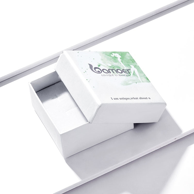 Bamoer S925 Sterling Silver Pink Wreath Finger Ring for Women Birthday Valentine&