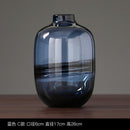 Florero hidropónico azul creativo para arreglo de flores secas, adorno para sala de estar, dormitorio, mesa de comedor moderna, florero de cristal artesanal