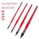 Handmade Watercolor Paint Brush Squirrel Nylon Hair Pointed Painting Brush Set for Watercolor Brush Painting Set Art Supplies