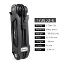 PAW Foldable Bike Lock 2 Keys Strong Security Anti-theft Bicycle Lock Heavy Duty Chain Cable Padlock Motorcycle Lock For Bicycle