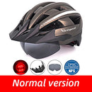 Victgoal Bicycle Helmet LED Moutain Road USB Rechargeable Light Cycling Helmet For Man Sun Visor Goggles Men MTB Bike Headgear