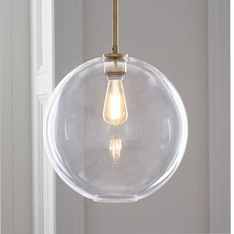 Modern Nordic glass pendant light LED E27 gradient color loft creative hanging lamp for home bedroom living room restaurant shop