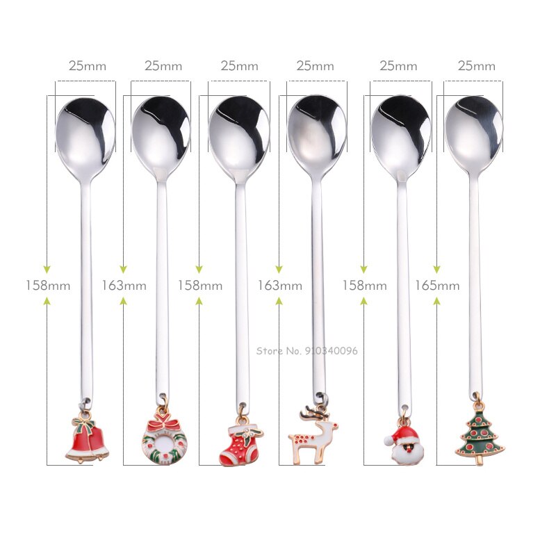 Venta al por mayor de juegos de cucharas y tenedores de café de Navidad cuchara agitadora de café postre creativo cuchara de té pala caja de regalo de Navidad