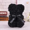 25*16 Cm Diy Teddy Rose Bear with Box Artificial PE Flower Valentine&