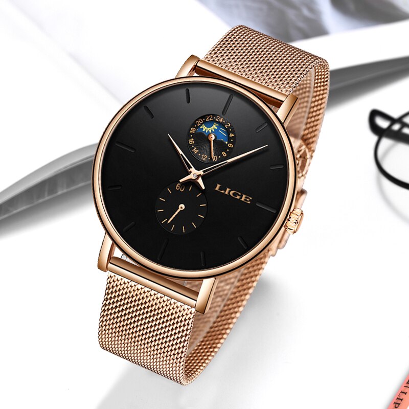 LIGE New Women Luxury Brand Watch Simple Quartz Lady Waterproof Wristwatch Female Fashion Casual Watches Clock reloj mujer 2019