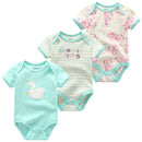 3 PCS/LOT Newborn Baby Clothing 2021 New Fashion Baby Boys Girls Clothes 100% Cotton Baby Bodysuit Short Sleeve Infant Jumpsuit