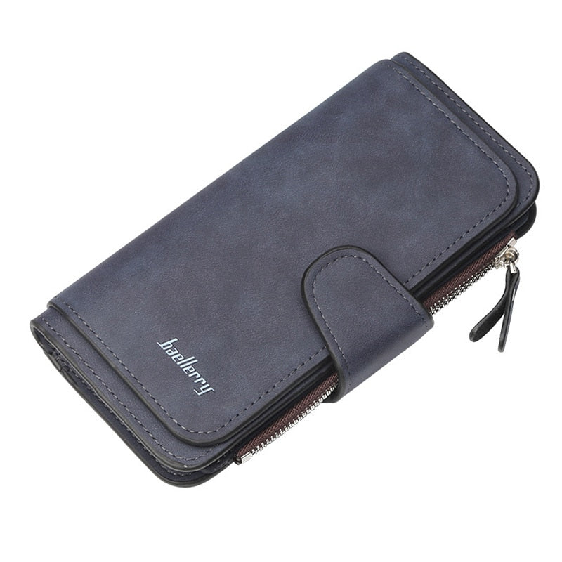 2022 Women Wallets Name Engrave Fashion Long Leather Top Quality Card Holder Classic Female Purse  Zipper  Wallet For Women