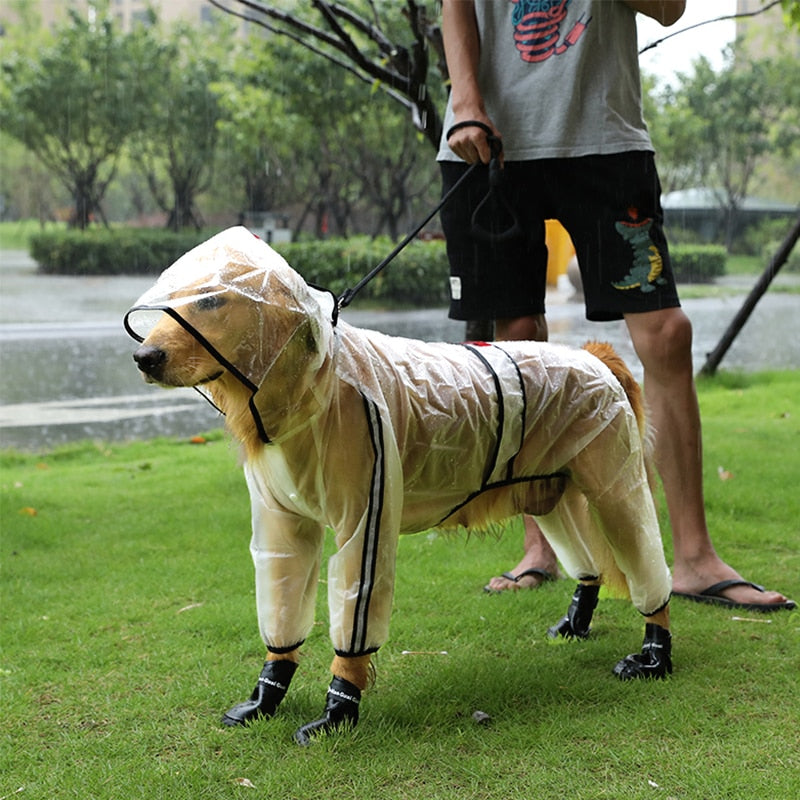 Chubasquero para perros grandes Hoopet, ropa para perros, chubasquero transparente, abrigo impermeable ligero, chubasquero para perros pequeños