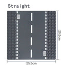 City Road Street Baseplate Straight Crossroad Curve T-Junction Building Blocks Base Plates Construction for Children Kids Gift