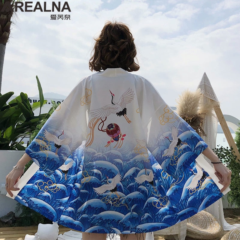 Dragon Anime Kimono Beach Girls Cosplay Dress Shirts New Korean Sunscreen Japanese Kimono Traditional Clothing Hombre Yukata Man