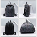 2022 New Luminous Backpack School Women Men Set Rucksack Female Lattice Backbag Holographic Shoulder Bags Purse mochila sac