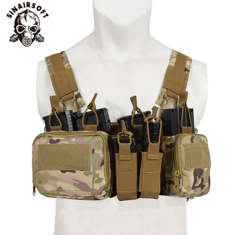 CS Match Wargame TCM Chest Rig Airsoft Tactical Vest Military Gear Pack Magazine Pouch Holster Molle System Waist Men Nylon Swat