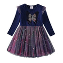 VIKITA Girl Princess Dress New Autumn Kid Girls Dress Sequins Sweet Girls Casual Clothes Butterfly Costumes Children Clothing