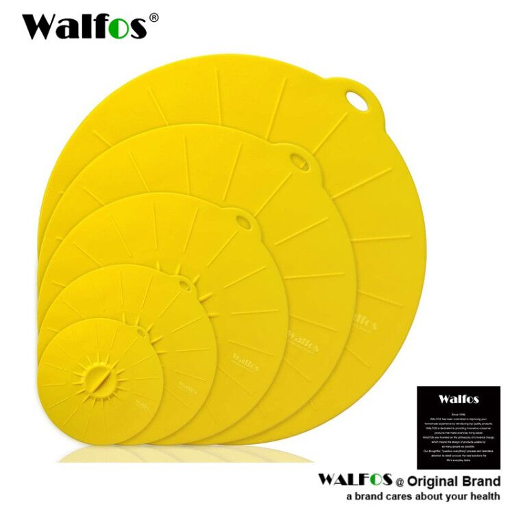 WALFOS Silikon-Schüsselabdeckung Food Saver Topfdeckelabdeckung für Pfanne Blumenform Auslaufstopper Kochwerkzeugdeckel Mikrowellenabdeckung