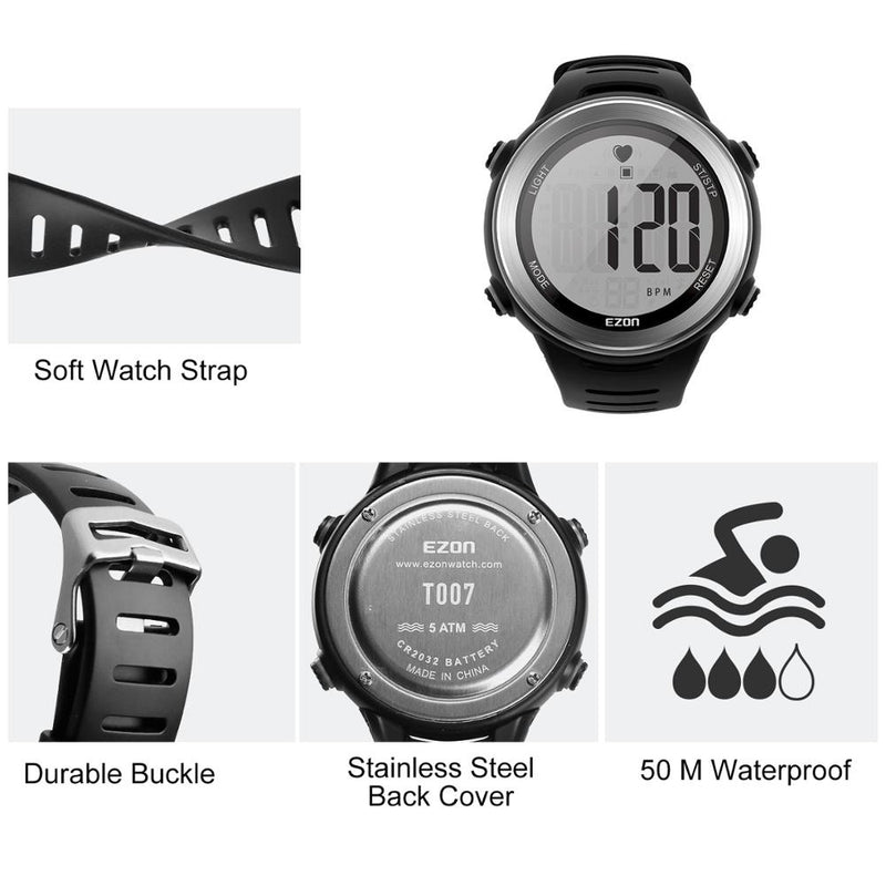 Monitor de ritmo cardíaco Hombres Deportes Polar Relojes Impermeable Digital Inalámbrico Correr Ciclismo Correa de pecho Hombres Mujeres Reloj deportivo