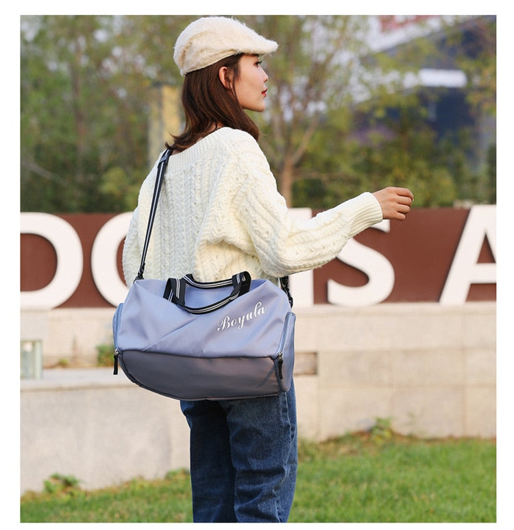 Bolsa De gimnasio para mujer, bolso deportivo para Fitness, Bolsas De entrenamiento para zapatos, esterilla De Yoga seca y húmeda para mujer, mochila deportiva