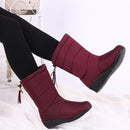 Winterstiefel Damen Mitte der Wade Wasserdichte Schneestiefel Warme Pelz Damenstiefel Winterschuhe Damenschuhe Chaussures