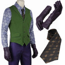 Movie Dark Knight Cosplay Costume Villain Joker Suit Halloween Carnival Clown Outfit Full Sets With Purple Jacker