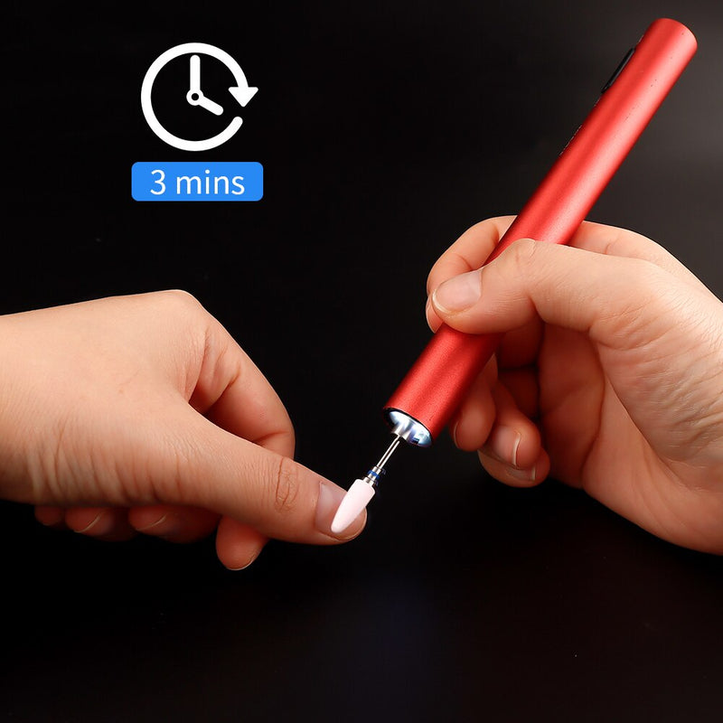 Elektrische Mini-Nagelbohrer-Stift-Maschine 12000 U / min Tragbarer Nagelbohrer-Stift LED-Licht-Maniküre-Pediküre-Nagelpolierer-Schleifgerät