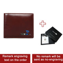 Smart Anti-lost Wallet -compatible Leather Short Credit Card Holders Male Coin Purse Genuine Leather Men Wallets Free engraving