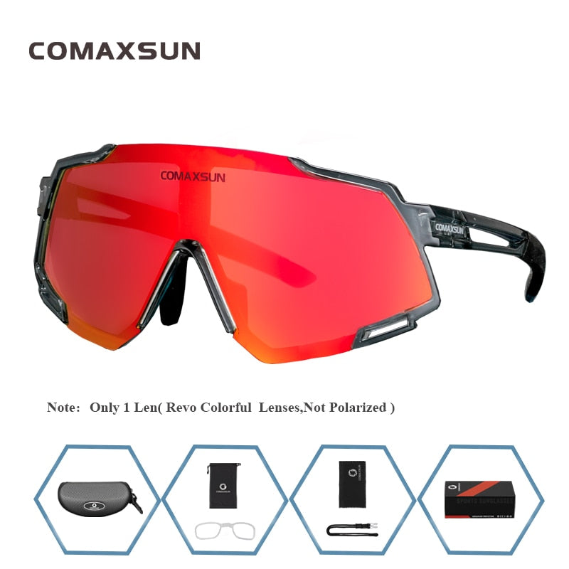 COMAXSUN Professional Polarized 5 Len Cycling Glasses MTB Road Bike Sport Mirror Sunglasses Riding Eyewear UV400 Bicycle Goggles