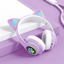 Cat Ear Wireless Headphones Blue-tooth 5.0 RGB Earphones Bass Noise Cancelling Adults Kids Girl Headset Support TF Card Mic