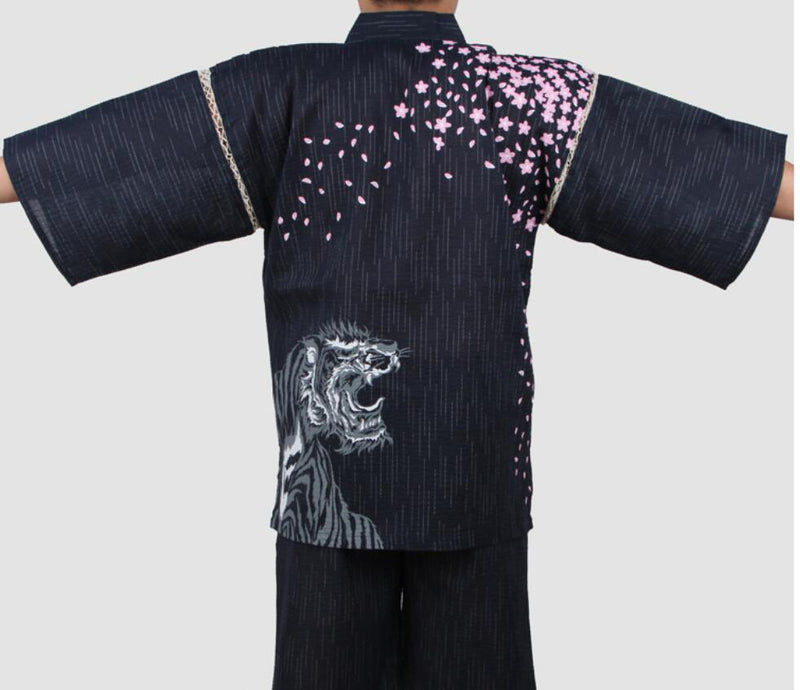 Traditioal Japanese Pajamas Sets Men Yukata Kimono Cotton Male Loose Japan Home Clothing Sleepwear Bathrobe Leisure Wear A52508