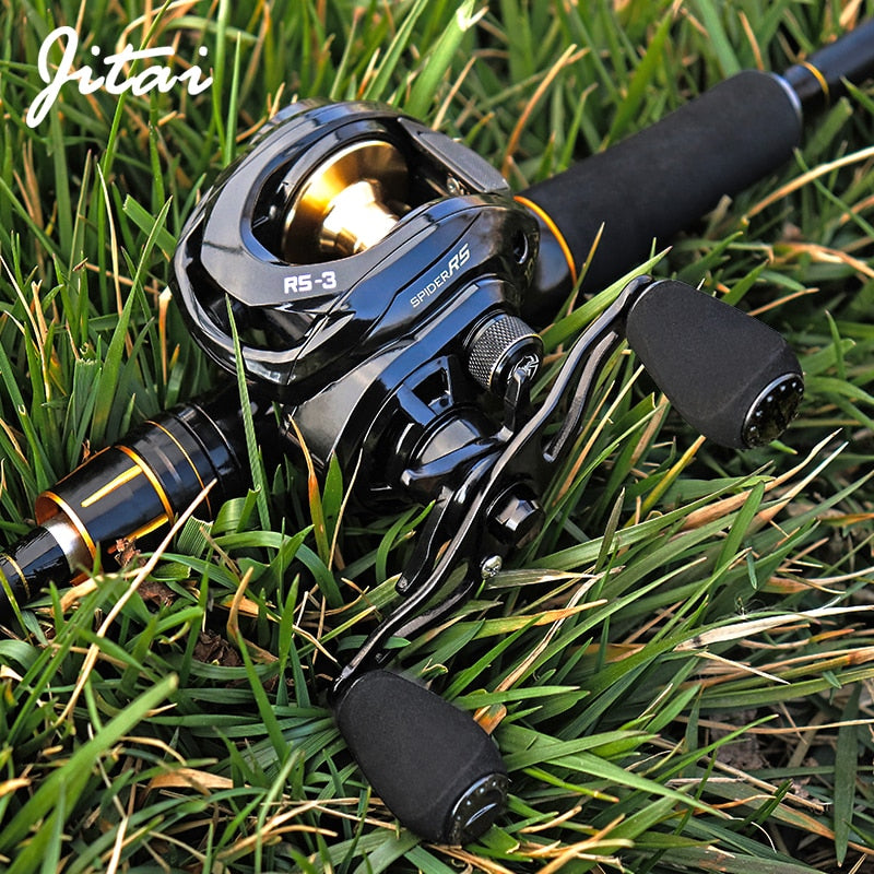 Jitai RS-3 Gull Wing Baitcasting Fishing Reel 7.3:1 High Speed 19 LB Max Drag UltraLight Spool Carp Casting Reel Fishing