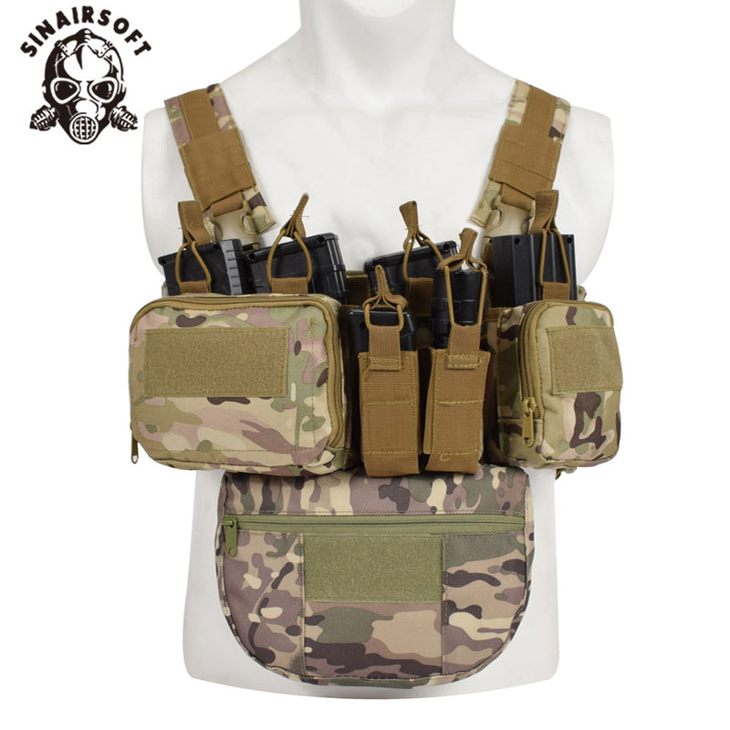 CS Match Wargame TCM Chest Rig Airsoft Tactical Vest Military Gear Pack Magazine Pouch Holster Molle System Waist Men Nylon Swat