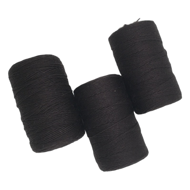 12 rolls BLACK Hair Weaving Thread Cotton Sewing Thread 1000 yards 12 rolls one box gift 1 pc 6.5cm C curved needle