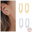 CANNER 100% 925 Sterling Silver Luxury CZ Crystal Circle Round Hoop Earrings for Women Piercing Earrings Silver 925 Jewelry