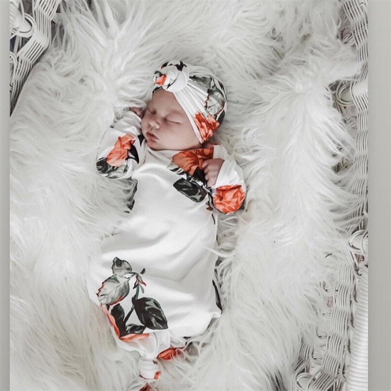 2pcs/set Baby Swaddle Wrap Baby Blankets Newborn Cotton Swaddle Wrap Headband Baby Hat Turban Beanie Newborn Photography Prop