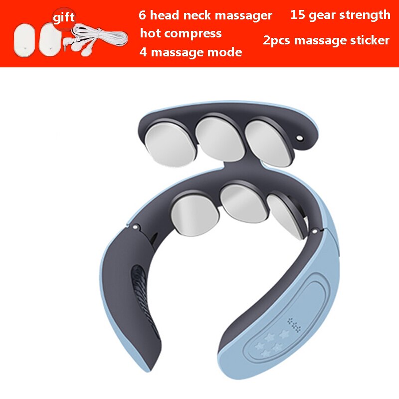 Smart Electric Neck Shoulder Massager Cervical Physiotherapy Low Frequency Magnetic Therapy Pulse Pain Relief Tool Health Care
