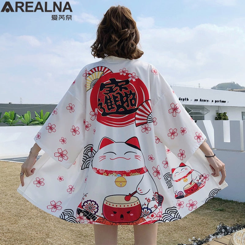 Dragon Anime Kimono Beach Girls Cosplay Dress Shirts New Korean Sunscreen Japanese Kimono Traditional Clothing Hombre Yukata Man