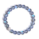 8mm Moonstone Stone Beaded Bracelet For Women Men Chakra Yoga Shining Stone Beaded Charm Bracelet Handmade Wristband Jewelry
