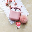 Cute Korean Pearl Silicone Case for Apple Airpods 1 2 Case Accessories Wireless Earphone Protective Cover Cherry Dog Key Ring