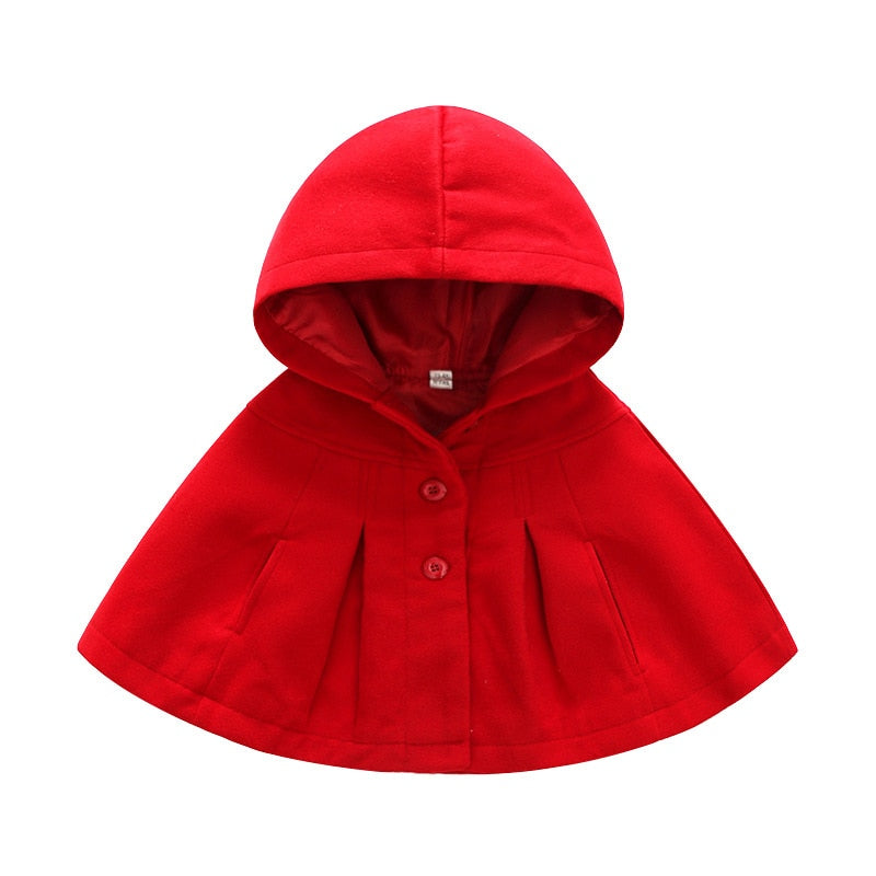 IYEAL Newborn Kids Baby Girl Clothes Cotton Warm Velvet Knitted Sweater Hooded Red Cloak With Bow for Children Toddler Girls