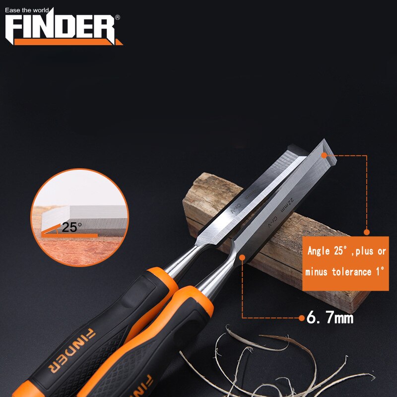 1Piece 6-51mm Carving Chisel Carpenter Tools Knockable TPR Handle Woodworking Chisel CR-V Professional Carving Knife Wood Graver